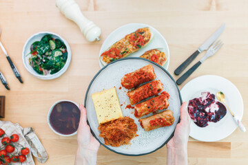 Romanian traditional food. Farm to table. Romanian cuisine. Food and culture are interwoven. Recipes practices can be used to transmit knowledge one generation to next. Great grandparents gastronomy