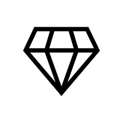 Diamond brilliant outline icon isolated. Symbol, logo illustration for mobile concept, web design and games.