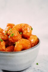 Bang bang Shrimp - batter fried crispy shrimp appetizer, selective focus