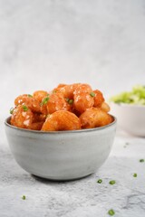 Bang bang Shrimp - batter fried crispy shrimp appetizer, selective focus