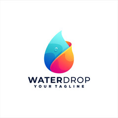 water drop gradient logo design