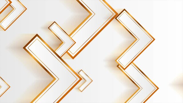Golden and grey shiny arrows abstract tech motion background. Seamless looping. Video animation Ultra HD 4K 3840x2160