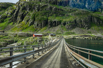 Bridge over a dam wall in Norway