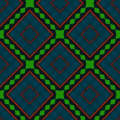 Seamless pattern with symmetric geometric ornament. 