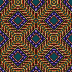 Seamless pattern with symmetric geometric ornament. 