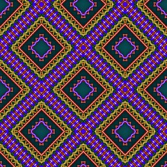 Seamless pattern with symmetric geometric ornament. 