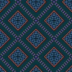 Seamless pattern with symmetric geometric ornament. 