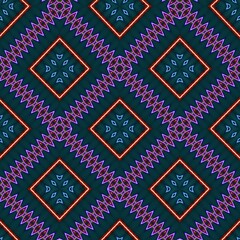 Seamless pattern with symmetric geometric ornament. 