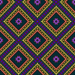 Seamless pattern with symmetric geometric ornament. 