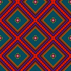  Seamless pattern with symmetric geometric ornament. 