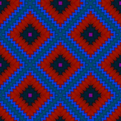  Seamless pattern with symmetric geometric ornament. 