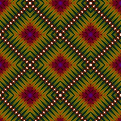  Seamless pattern with symmetric geometric ornament. 