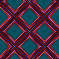  Seamless pattern with symmetric geometric ornament. 