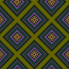  Seamless pattern with symmetric geometric ornament. 