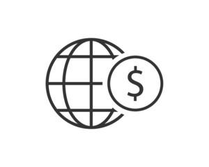 Global Investment Line Icon vector
