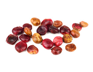 Dried Sumac (Rhus) Berry Seed. Isolated on White Background.
