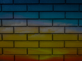 Solid piece of brick wall. brickwork for background or texture, Abstract color image on brickwork