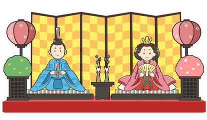 お内裏様(青)とお雛様