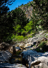 Stones on the slopes of the Avakas mountain gorge on the island of Cyprus.