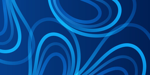 Abstract Blue Wave Lines on Background. Vector Illustration 