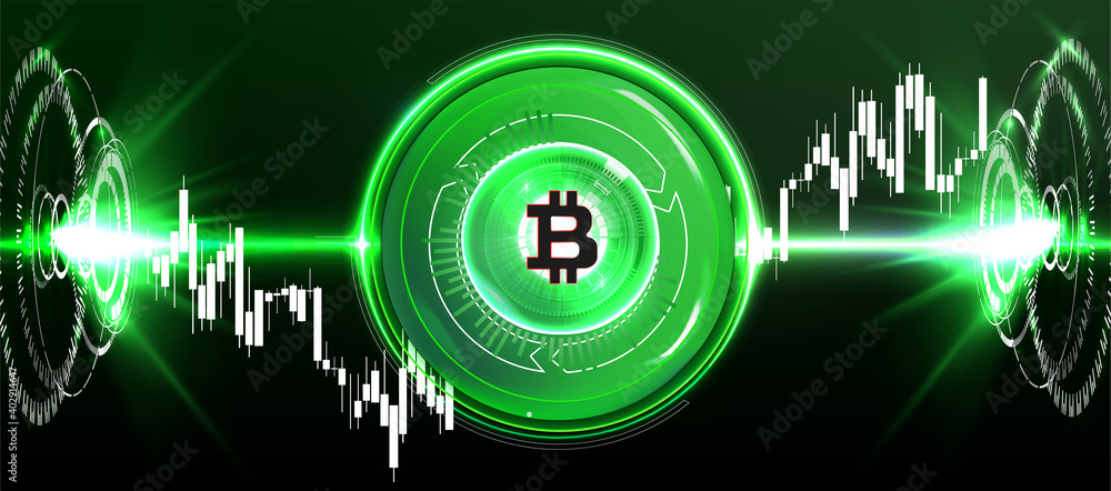 Poster global abstract bitcoin crypto currency blockchain technology bitcoin digital currency. vector illus