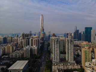 Fototapeta premium Aerial Photograph of Futian District, Shenzhen City