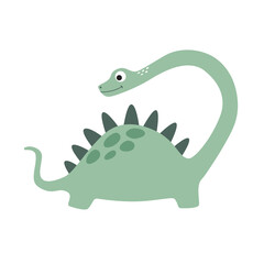 Little cute cartoon green dinosaur - 402915632