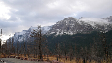 snow covered mountains