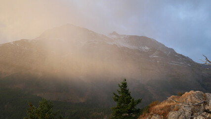 misty morning in the mountains