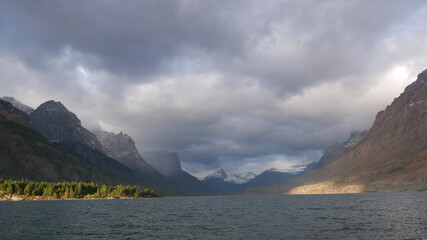lake and mountains