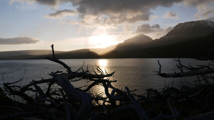 sunset over the lake