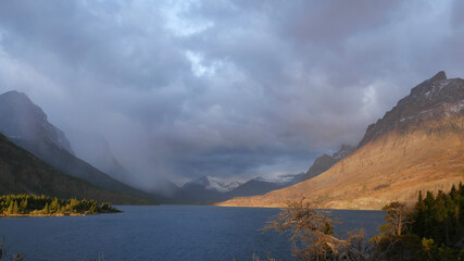 lake and mountains