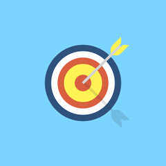 Target with an arrow. Vector illustration.
