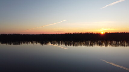 Sunset in the river