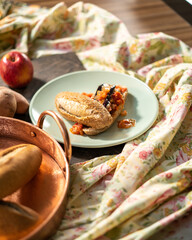 fresh eggplant sandwich for lunch