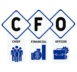 CFO - Chief Financial Officer  acronym. business concept background.  vector illustration concept with keywords and icons. lettering illustration with icons for web banner, flyer, landing page