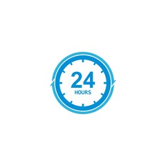 symbol of 24 hours logo vector icon illustration
