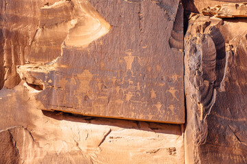 Petroglyph along the Potash River in Moab, Utah