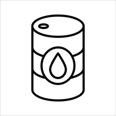 oil barrel icon vector sign symbol isolated on white background. color editable