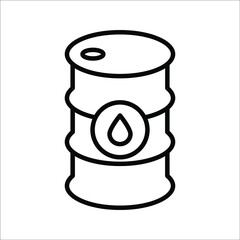 oil barrel icon vector sign symbol isolated on white background. color editable
