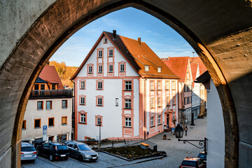 View to the old town Horb am Neckar in Black Forest, Germany
