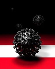 オーストリア国旗とコロナウイルス