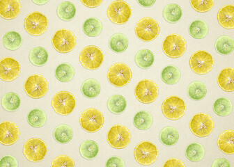 Lemon Lime Slice Pattern Illustration 