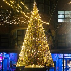 golden christmas tree