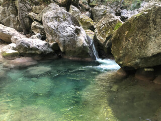 waterfall in the mountains