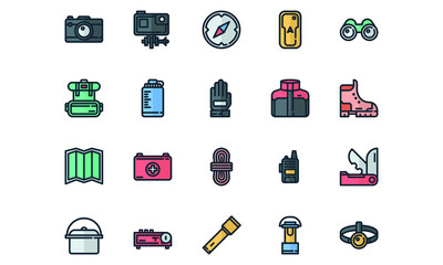 Adventure and Outdoor Icon Set