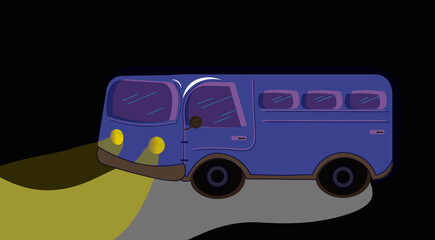 bus in the dark