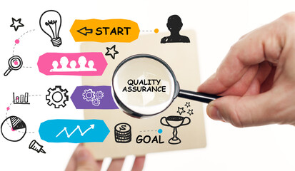 Business, Technology, Internet and network concept. Quality Assurance service guarantee standard.