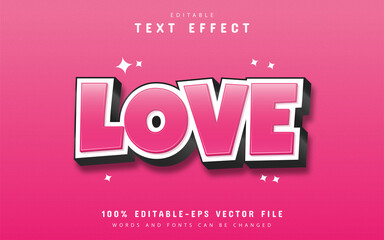 Love text effect with pink gradient