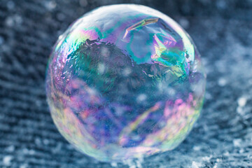 glass globe in the water bubble blower